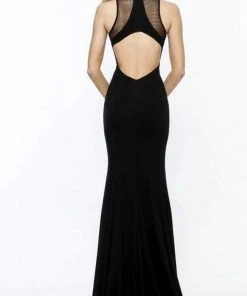 Sherri Hill - 51413 Halter Neck Jersey Fitted Dress
