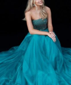 Sherri Hill - 51438 Strapless Beaded Bodice A-Line Dress