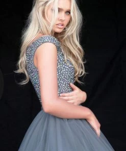 Sherri Hill - 51447 Embellished Wide V-neck Ballgown