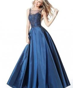 Sherri Hill - 51478 Embellished Bateau A-line Dress With Train