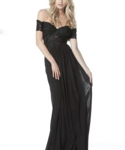 Sherri Hill - 51556 Beaded Lace Off-Shoulder A-Line Dress