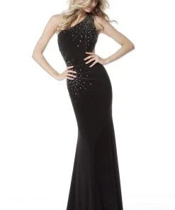 Sherri Hill - 51566 Embellished One Shoulder Jersey Trumpet Dress 9 Sherri Hill - 51566 Embellished One Shoulder Jersey Trumpet Dress
