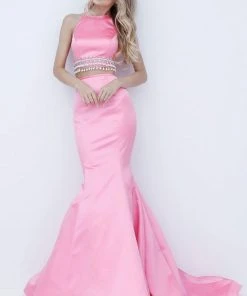 Sherri Hill - 51581 Two Piece Halter Satin Mermaid Dress