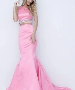 Sherri Hill - 51581 Two Piece Halter Satin Mermaid Dress