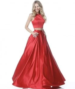 Sherri Hill - 51587 Two Piece A Line Dress With Beaded Pockets