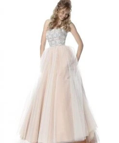 Sherri Hill - 51592 Strapless Beaded Bodice Tulle Ballgown