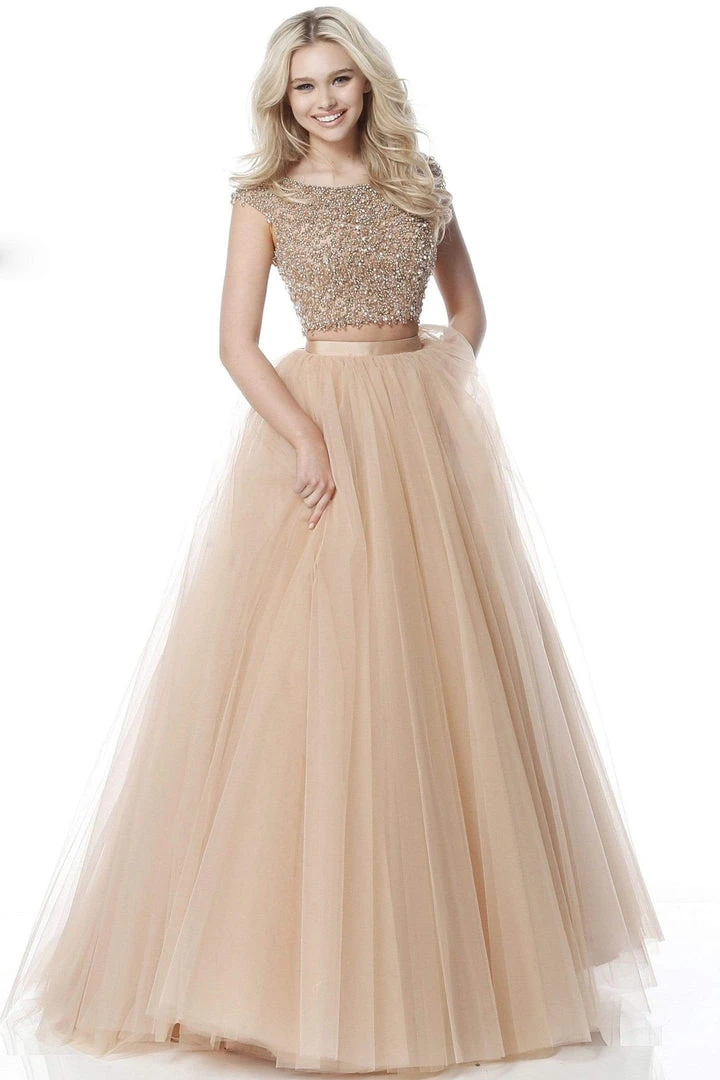 Sherri Hill - 51594 Cap Sleeve Beaded Two-Piece Dress 6 Sherri Hill - 51594 Cap Sleeve Beaded Two-Piece Dress