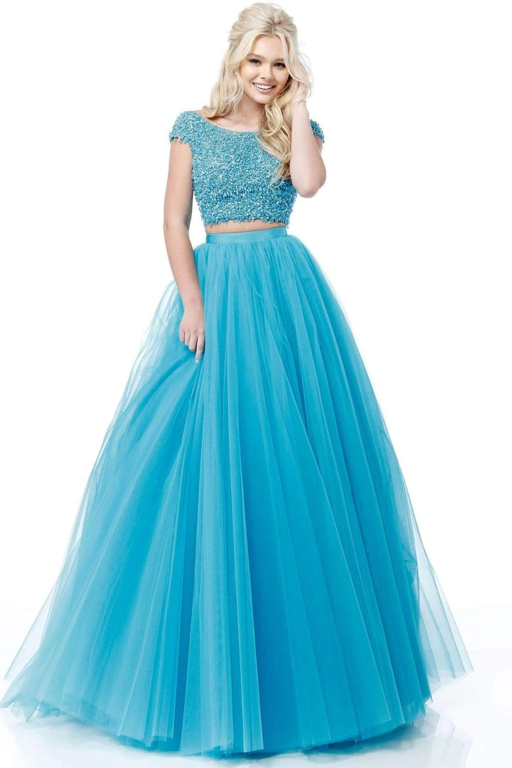 Sherri Hill - 51594 Cap Sleeve Beaded Two-Piece Dress 8 Sherri Hill - 51594 Cap Sleeve Beaded Two-Piece Dress