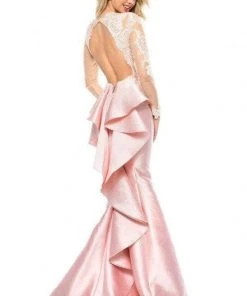 Sherri Hill - 51606 Long Sleeve Lace Mikado Mermaid Dress