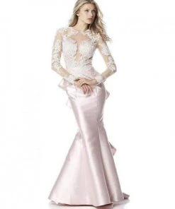 Sherri Hill - 51606 Long Sleeve Lace Mikado Mermaid Dress