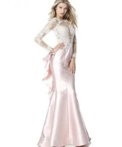 Sherri Hill - 51606 Long Sleeve Lace Mikado Mermaid Dress