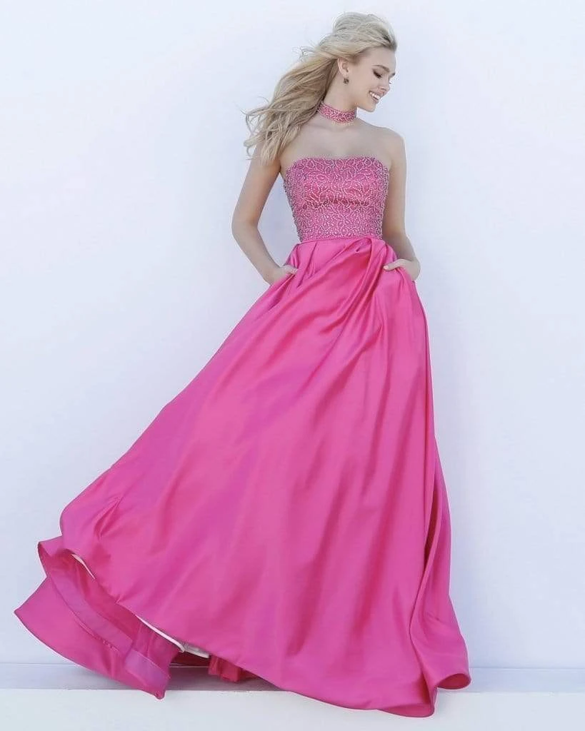 Sherri Hill - 51607 Beaded Taffeta Ballgown With Embellished Choker 5 Sherri Hill - 51607 Beaded Taffeta Ballgown With Embellished Choker