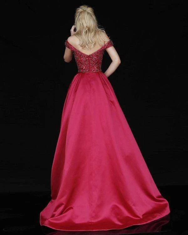 Sherri Hill - 51610 Beaded Satin Off The Shoulder Long Dress 4 Sherri Hill - 51610 Beaded Satin Off The Shoulder Long Dress