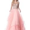 Sherri Hill - 51614 Lace Appliqued Corset Tiered A Line Dress