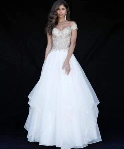 Sherri Hill - 51614 Lace Appliqued Corset Tiered A Line Dress 16 Sherri Hill - 51614 Lace Appliqued Corset Tiered A Line Dress