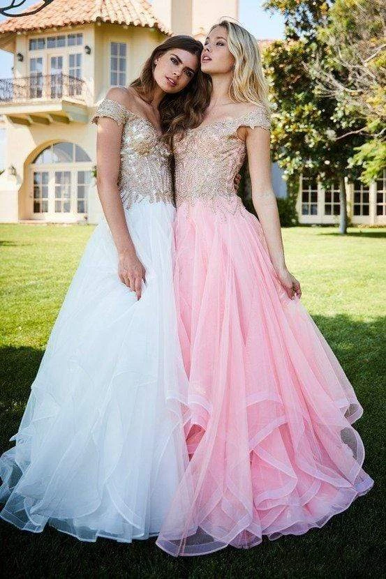 Sherri Hill - 51614 Lace Appliqued Corset Tiered A Line Dress 10 Sherri Hill - 51614 Lace Appliqued Corset Tiered A Line Dress