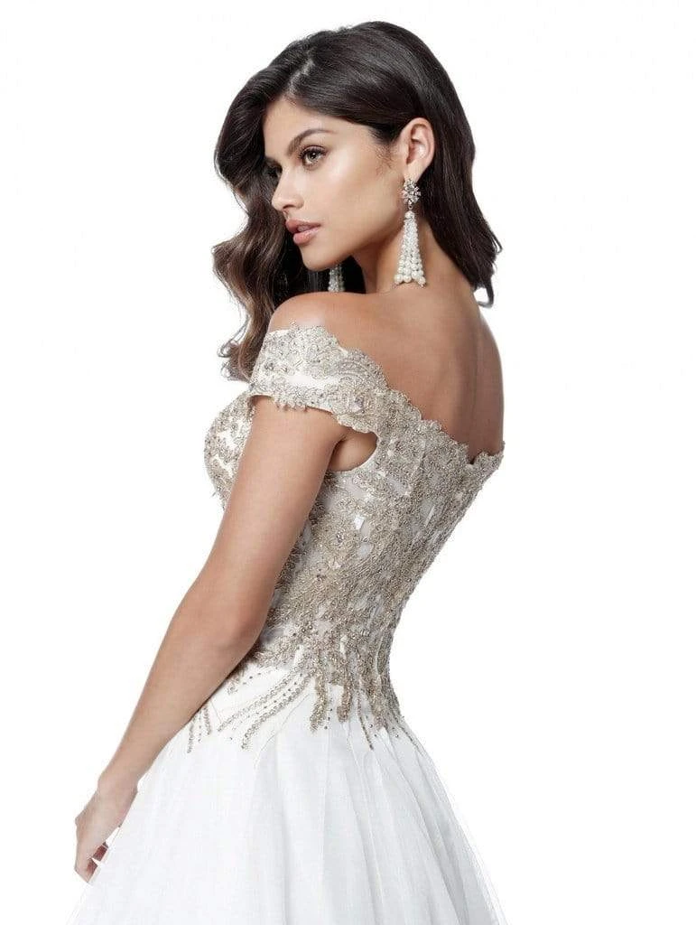 Sherri Hill - 51614 Lace Appliqued Corset Tiered A Line Dress 6 Sherri Hill - 51614 Lace Appliqued Corset Tiered A Line Dress