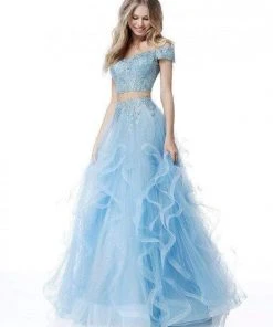 Sherri Hill - 51617 Two Piece Off-Shoulder Tulle Evening Dress