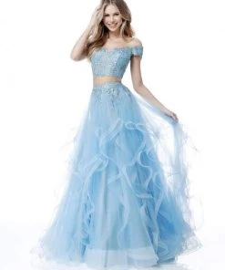 Sherri Hill - 51617 Two Piece Off-Shoulder Tulle Evening Dress