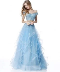 Sherri Hill - 51617 Two Piece Off-Shoulder Tulle Evening Dress