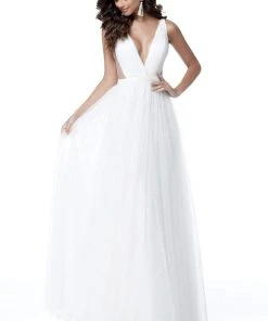 Sherri Hill - 51620 Pleated Plunging V-Neck Ballgown 9 Sherri Hill - 51620 Pleated Plunging V-Neck Ballgown