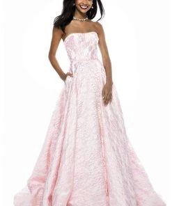 Sherri Hill - 51623 Floral Textured Strapless Ballgown