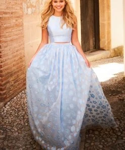 Sherri Hill - 51626 Two Piece Floral Jewel Ballgown 9 Sherri Hill - 51626 Two Piece Floral Jewel Ballgown