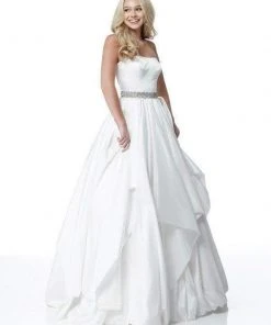 Sherri Hill - 51633 Strapless Bead Crusted Waist Ballgown