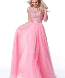 Sherri Hill - 51638 Lace Appliqued Illusion Bodice Long Dress 15 Sherri Hill - 51638 Lace Appliqued Illusion Bodice Long Dress