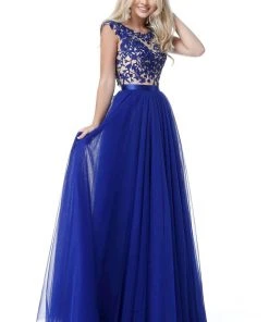 Sherri Hill - 51638 Lace Appliqued Illusion Bodice Long Dress 19 Sherri Hill - 51638 Lace Appliqued Illusion Bodice Long Dress