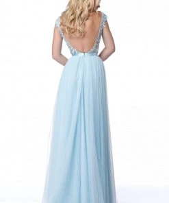 Sherri Hill - 51638 Lace Appliqued Illusion Bodice Long Dress 14 Sherri Hill - 51638 Lace Appliqued Illusion Bodice Long Dress