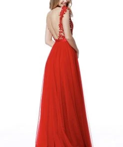 Sherri Hill - 51638 Lace Appliqued Illusion Bodice Long Dress 17 Sherri Hill - 51638 Lace Appliqued Illusion Bodice Long Dress