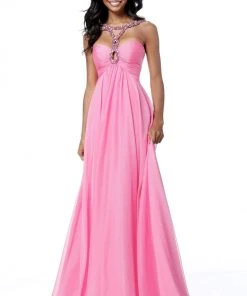 Sherri Hill - 51639 Embellished Strap Sweetheart Neckline Chiffon Gown