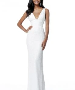 Sherri Hill - 51641 Beaded Fitted Long Sheath Dress
