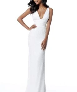 Sherri Hill - 51641 Beaded Fitted Long Sheath Dress 10 Sherri Hill - 51641 Beaded Fitted Long Sheath Dress