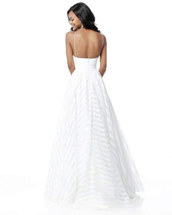 Sherri Hill - 51644 Striped V-Neck A-Line Gown With Train 6 Sherri Hill - 51644 Striped V-Neck A-Line Gown With Train