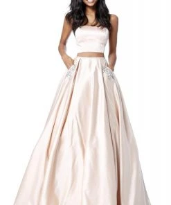 Sherri Hill - 51649 Two-Piece Satin Strapless A Line Dress