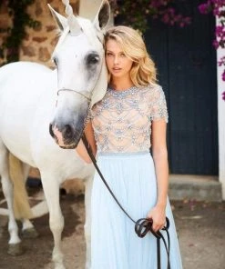 Sherri Hill - 51652 Beaded Jewel Neck Chiffon A-line Gown 7 Sherri Hill - 51652 Beaded Jewel Neck Chiffon A-line Gown