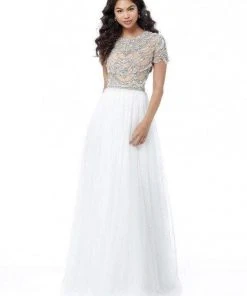 Sherri Hill - 51652 Beaded Jewel Neck Chiffon A-line Gown