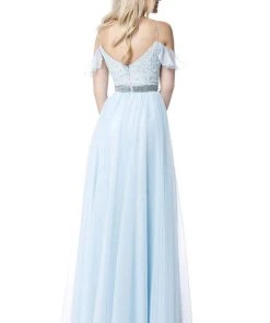 Sherri Hill - 51656 Plunging Off-Shoulder A Line Beaded Dress