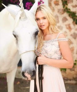 Sherri Hill - 51658 Beaded Off-Shoulder Chiffon A-line Gown