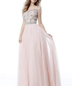 Sherri Hill - 51658 Beaded Off-Shoulder Chiffon A-line Gown