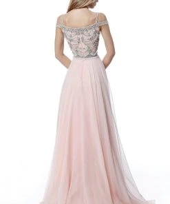 Sherri Hill - 51658 Beaded Off-Shoulder Chiffon A-line Gown