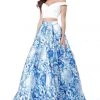 Sherri Hill - 51680 Two Piece Off-Shoulder Printed Ballgown 2 Sherri Hill - 51680 Two Piece Off-Shoulder Printed Ballgown