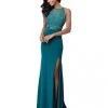 Sherri Hill - 51686 Beaded High Halter Jersey Fitted Dress