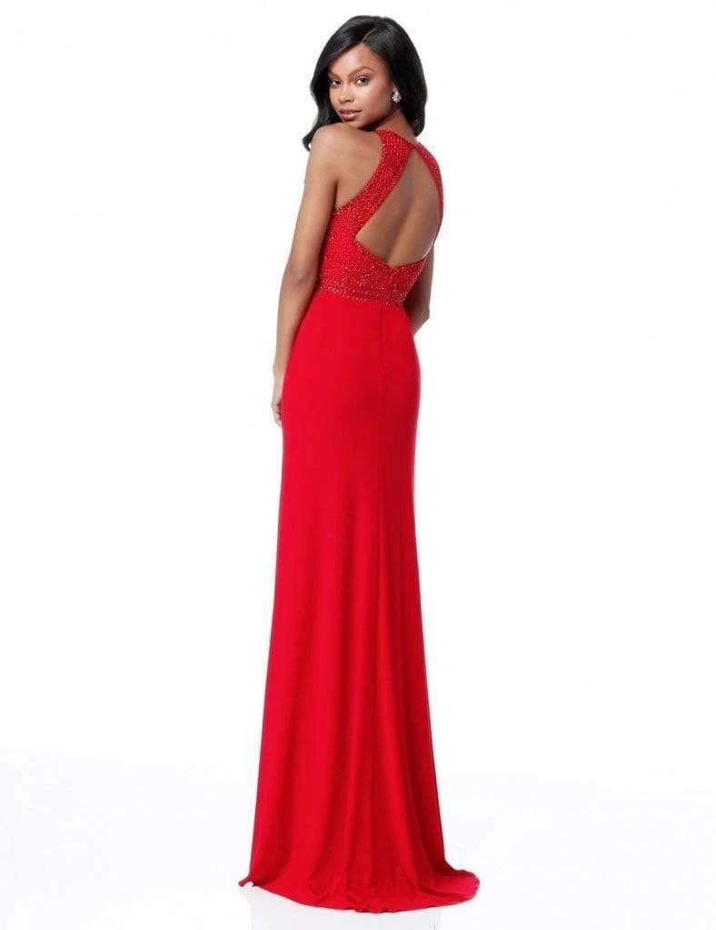 Sherri Hill - 51686 Beaded High Halter Jersey Fitted Dress 6 Sherri Hill - 51686 Beaded High Halter Jersey Fitted Dress