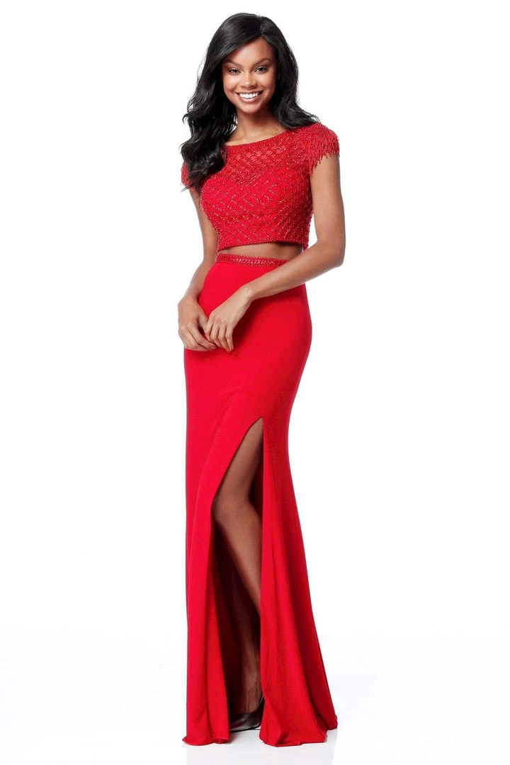 Sherri Hill - 51691 Two Piece Beaded Cap Sleeve Fitted Dress 3 Sherri Hill - 51691 Two Piece Beaded Cap Sleeve Fitted Dress