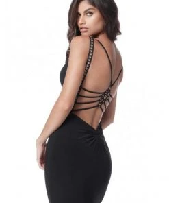 Sherri Hill - 51696 V-neck Jersey Sheath Dress With Cutouts 7 Sherri Hill - 51696 V-neck Jersey Sheath Dress With Cutouts