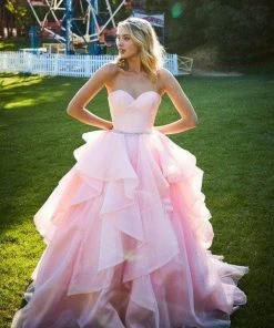 Sherri Hill - 51701 Strapless Bodice Tiered Organza Ballgown