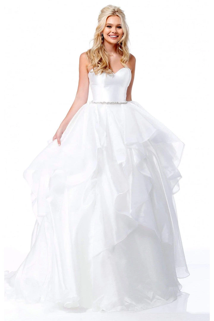 Sherri Hill - 51701 Strapless Bodice Tiered Organza Ballgown 4 Sherri Hill - 51701 Strapless Bodice Tiered Organza Ballgown